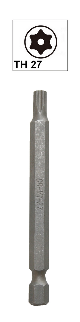 Bit Torx mit Loch Bohrung TH27 Chrom-Vanadium 75 mm (0089)