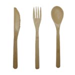 Bambus Besteck Messer Gabel Löffel 1-Set Natur (9020)