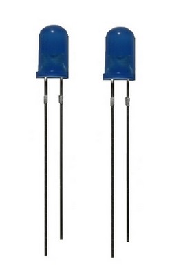 LED Leuchtdiode 5 mm blau 50-150 mcd 60° 2 Stück (0007)