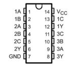 SN74HC11N 3 AND-Gatter mit je 3 Eingängen DIP 14 (0074)