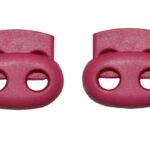 Kordelstopper Kordelklemme oval 2 Loch pink 2 Stück (0128)