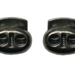 Kordelstopper Kordelklemme oval 2 Loch bronze glänzend 2 Stück (0144)