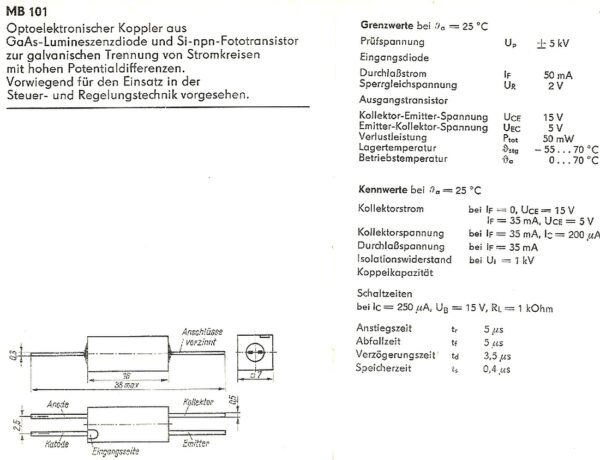 MB101 Optokoppler ein Kanal NPN (0087)
