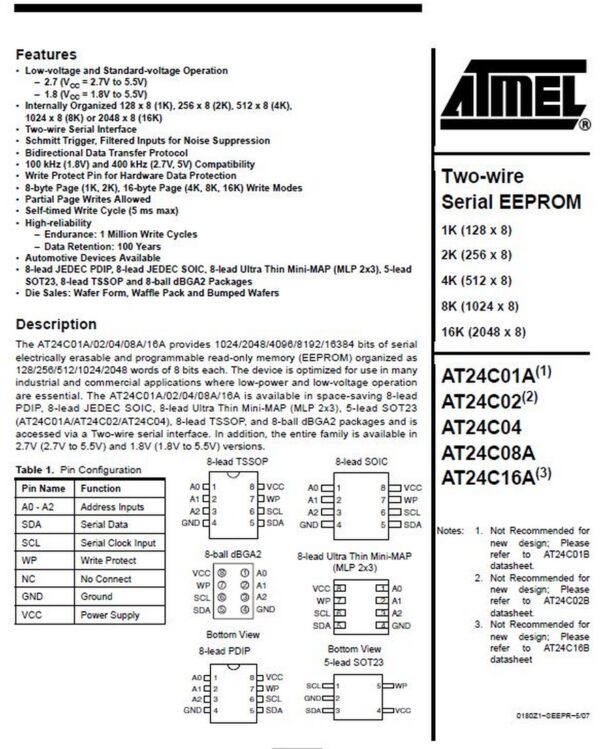 24C04N Serielles I2C-Bus EEprom Arduino 2 Stück (0102)