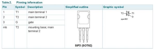 BT134-600E Triac Triode Antiparall-Thyristor SOT82 2 Stück (0104)