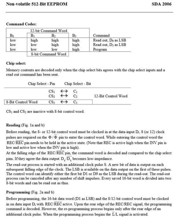 SDA2006 Speicher Nichtflüchtig EAROM 512Bit DIP18 (0108)