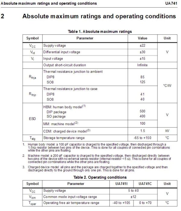 UA741 Operationsverstärker 1-fach bipolar 2 Stück (0122)