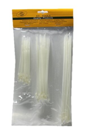 Kabelbinder Leitungsbinder Kabelstraps 75 Stück je 25 Stück weiß (2012)