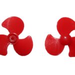 Propeller 3 Blatt 30mm 2mm Loch Kunststoff rot (0070)