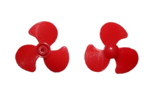 Propeller 3 Blatt 30mm 2mm Loch Kunststoff rot (0070)