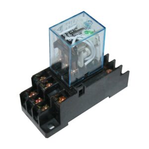 Hutschienenrelais Hutschienensockel Relais mit grüner LED 3 Wechsler 24V (0016)