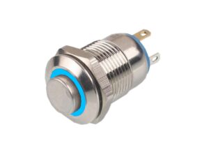 Drucktaster Taster rund mit Beleuchtung blau 1xON-OFF 12V (0055)