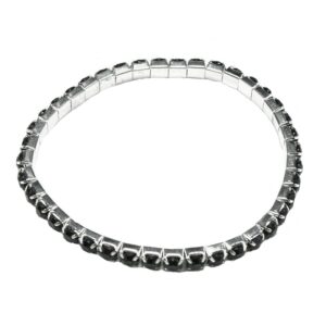 Armband elastisch silber schwarz (0015)
