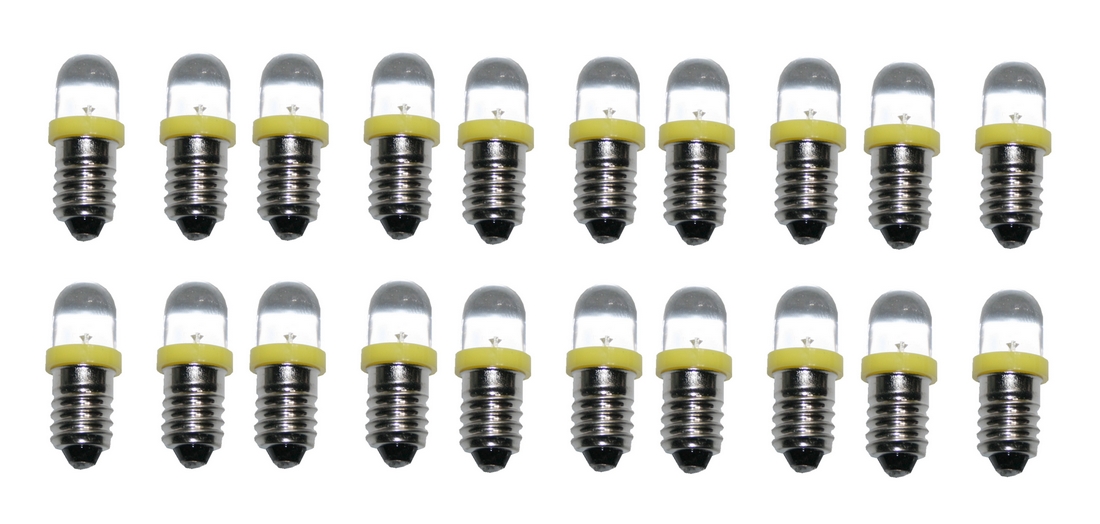 LED Glühlampe Glühbirne E10 6V gelb 20 Stück (8005) LED Glühlampe Glühbirne E10 6V gelb 20 Stück (8005)