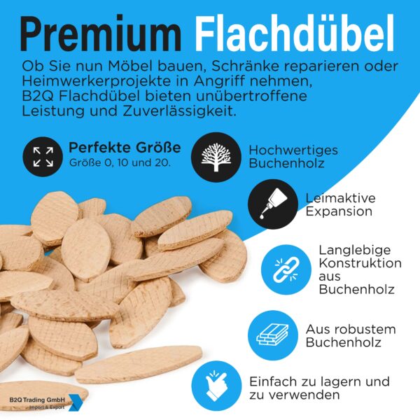 Verbindungsplättchen Flachdübel Formfeder Gr.0 47x15x4mm 1000 Stück (0047)