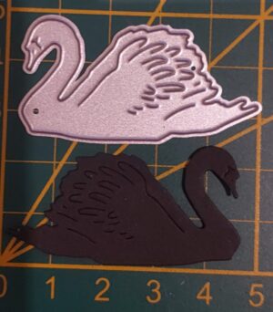 Scrapbooking Stanzteile Schwan schwarz 10 Stück
