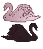 Scrapbooking Stanzteile Schwan schwarz 10 Stück