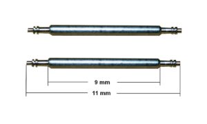 Federsteg Federstift Uhrenstift Stegbreite 9mm (Gesamtlänge 11mm) 2 Stück (0092)