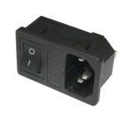 Kaltgeräte-Einbaustecker Stecker 2 polig + PE 10A mit Sicherung (0331)
