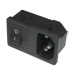 Kaltgeräte-Einbaustecker Stecker 2 polig + PE 10A mit Sicherung (0331)