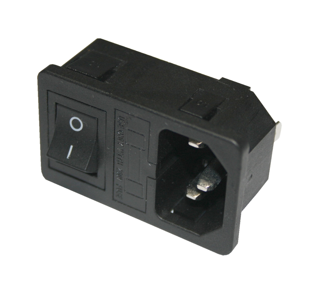 Kaltgeräte-Einbaustecker Stecker 2 polig + PE 10A mit Sicherung (0331) Kaltgeräte-Einbaustecker Stecker 2 polig + PE 10A mit Sicherung (0331)