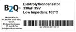 Elko Elektrolytkondensator 330uF 35V Low Impedanz 105°C 2 Stück (1019)
