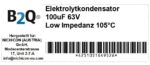 Elko Elektrolytkondensator 100uF 63V Low Impedanz 105°C 2 Stück (1020)