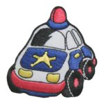 Aufnäher Bügelbild Aufbügler Polizeiauto Bunt 55x60mm (1026)