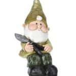 Gartenzwerg sitzend Gartendeko Zwerg Gnome 17 cm (0367)