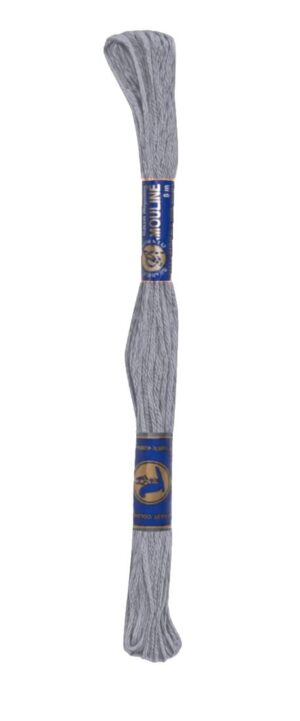 Stickgarn Mouline Stickwolle Stickfaden 8 m aschfarbig (5832)