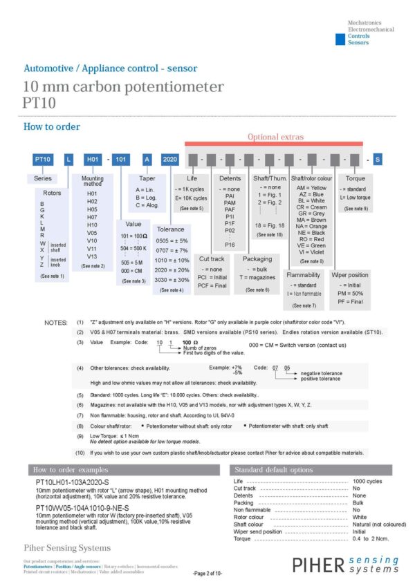 Potentiometer PT-10 Trimmer