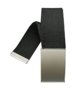Gürtel mit Metallschnalle Stoffgürtel Unisex Klemmschnalle 110cm schwarz (0023)