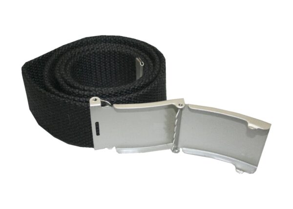 Gürtel mit Metallschnalle Stoffgürtel Unisex Klemmschnalle 110cm schwarz (0023)