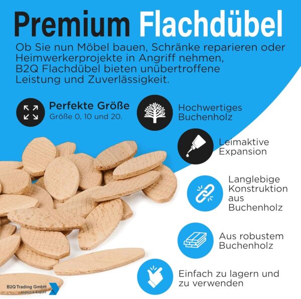 Verbindungsplättchen Flachdübel Formfeder Paket Gr.0 / Gr.10 / Gr.20 300 Stück (0053)