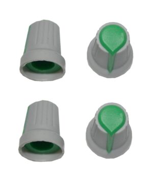 Drehknopf Geräteknopf Potiknopf 6mm grün/grau 4 Stück (0067)